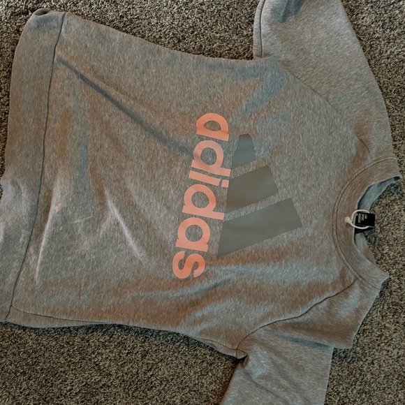 adidas Sweaters - Adidas Heather Gray Sweatshirt with Logo